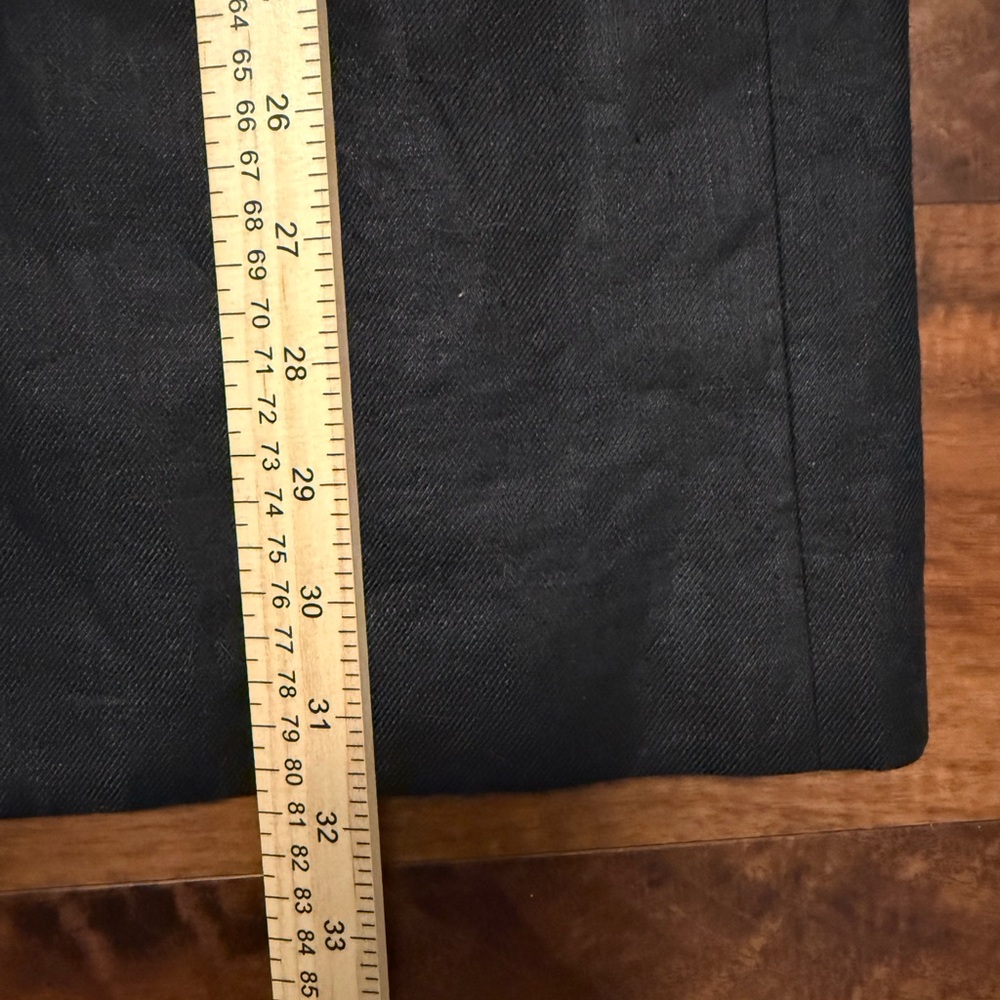 Ralph Lauren Black Collarless Linen Trench Coat - Picture 6 of 6